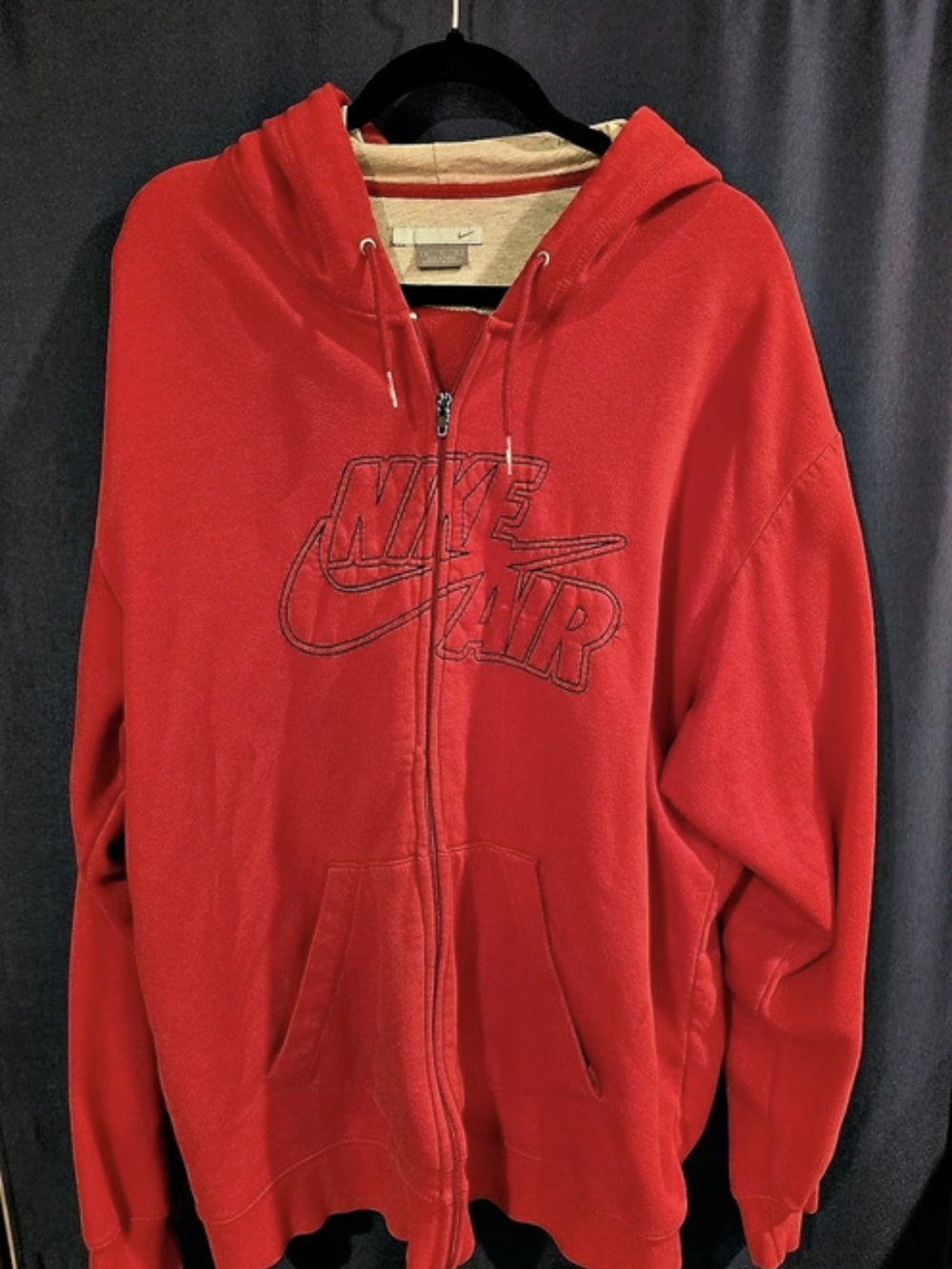 Nike Sportswear Air Full-Zip Fleece Hoodie Red XL. Zipper Hard To Close